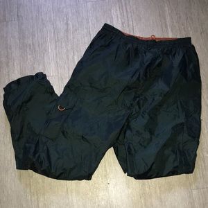 Mens Large windbreaker pants -Olive with orange
